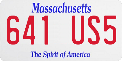 MA license plate 641US5