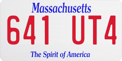 MA license plate 641UT4