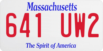 MA license plate 641UW2