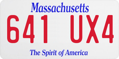MA license plate 641UX4