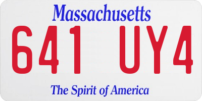 MA license plate 641UY4