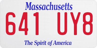 MA license plate 641UY8