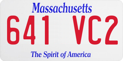 MA license plate 641VC2