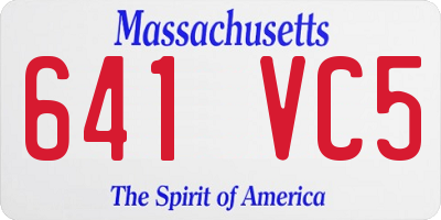 MA license plate 641VC5