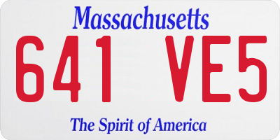 MA license plate 641VE5