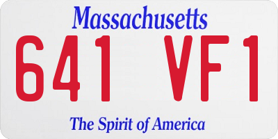 MA license plate 641VF1