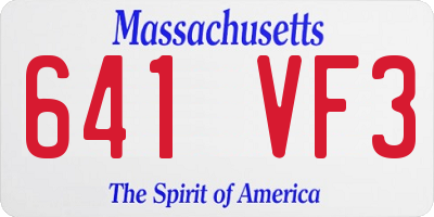MA license plate 641VF3