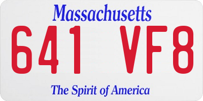 MA license plate 641VF8