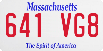 MA license plate 641VG8
