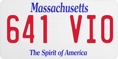 MA license plate 641VI0
