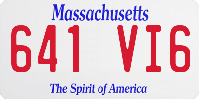MA license plate 641VI6
