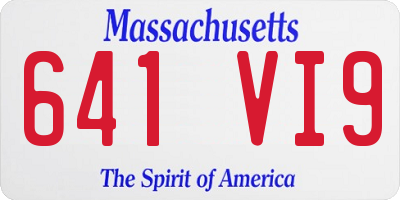 MA license plate 641VI9