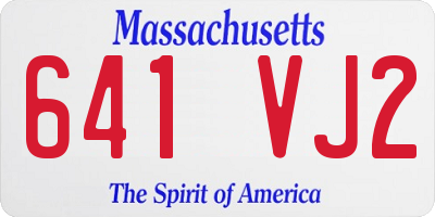 MA license plate 641VJ2