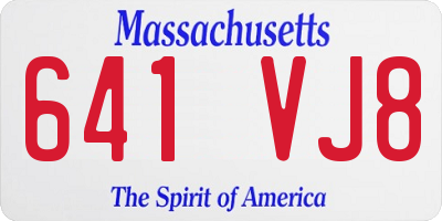 MA license plate 641VJ8