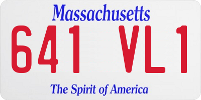 MA license plate 641VL1