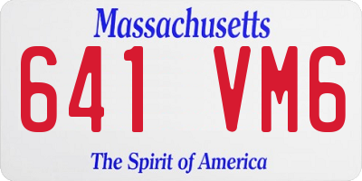 MA license plate 641VM6