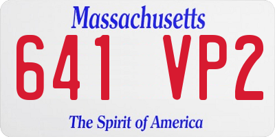 MA license plate 641VP2