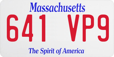 MA license plate 641VP9
