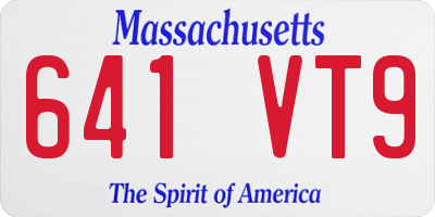 MA license plate 641VT9