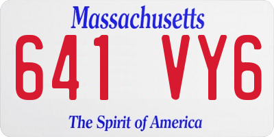 MA license plate 641VY6