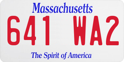 MA license plate 641WA2