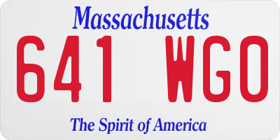 MA license plate 641WG0