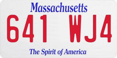 MA license plate 641WJ4