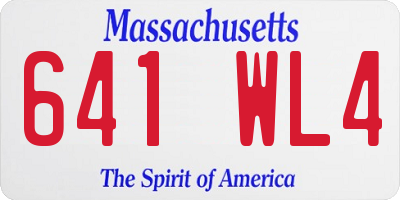 MA license plate 641WL4