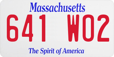 MA license plate 641WO2