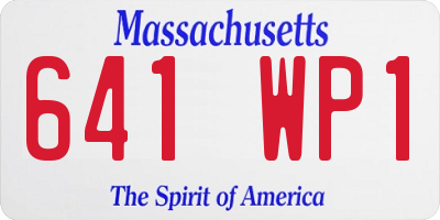 MA license plate 641WP1