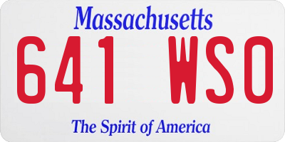 MA license plate 641WS0
