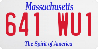 MA license plate 641WU1