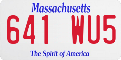 MA license plate 641WU5
