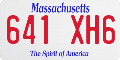 MA license plate 641XH6