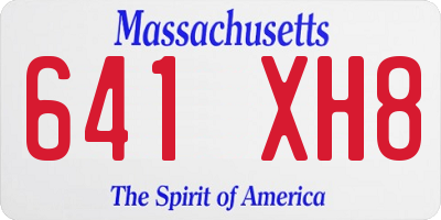 MA license plate 641XH8
