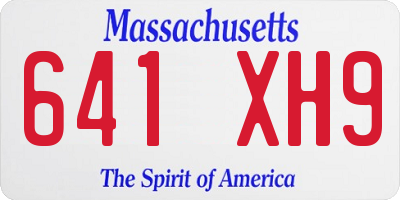 MA license plate 641XH9