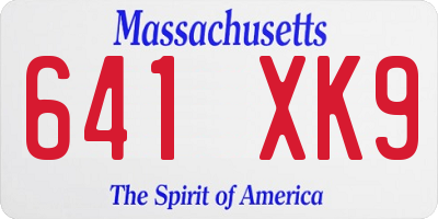MA license plate 641XK9