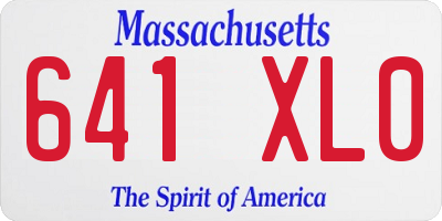 MA license plate 641XL0