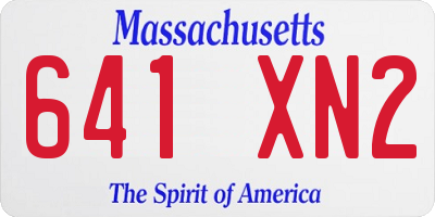 MA license plate 641XN2