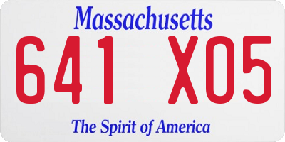 MA license plate 641XO5