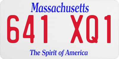 MA license plate 641XQ1