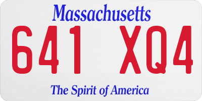 MA license plate 641XQ4