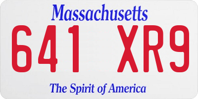 MA license plate 641XR9