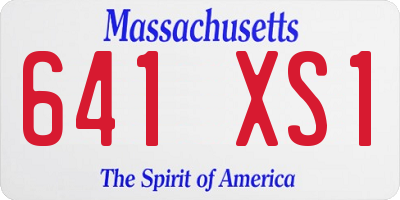 MA license plate 641XS1