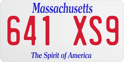 MA license plate 641XS9