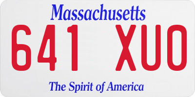 MA license plate 641XU0