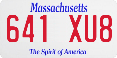 MA license plate 641XU8