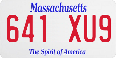 MA license plate 641XU9