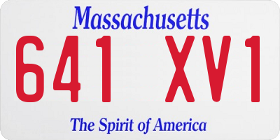 MA license plate 641XV1