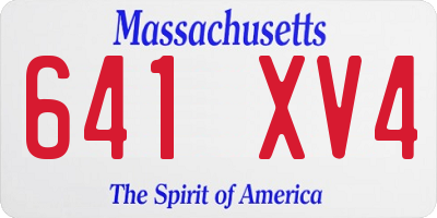 MA license plate 641XV4